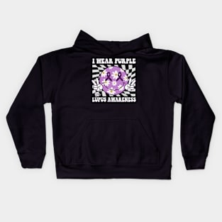 I Wear Purple for Lupus Awareness Kids Hoodie